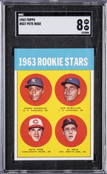 1963 Topps #537 Pete Rose Rookie Card – SGC NM-MT 8